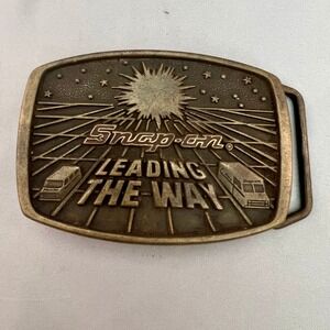 Snap-on Belt Buckle Mens OS Brass Excellent 1988 Limited Edition Leading The Way